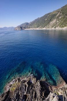 Mediterranean sea and coast of Italy Cinque Terre National Park