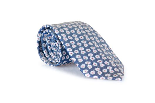 Elegant silk male tie ( necktie ) on white