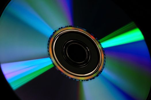 Compact disk isolated on black background