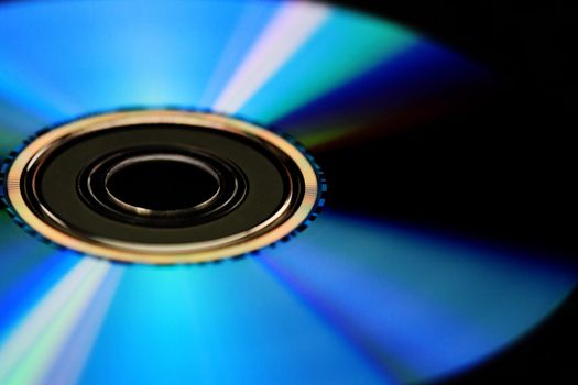 Compact disk isolated on black background