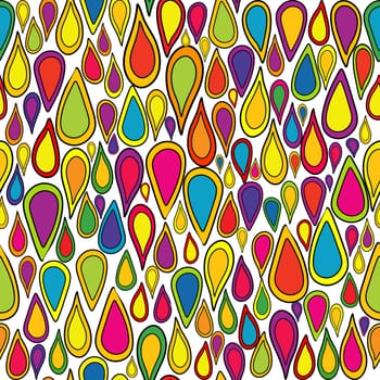 Cute background for kids with colored teardrops