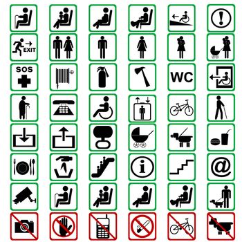 International signs used in tranportation means