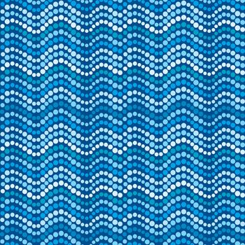 Dotted waves, abstract blue dotted pattern