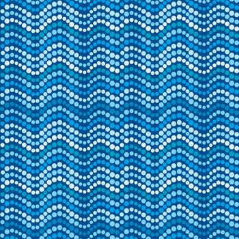 Dotted waves, abstract blue dotted pattern