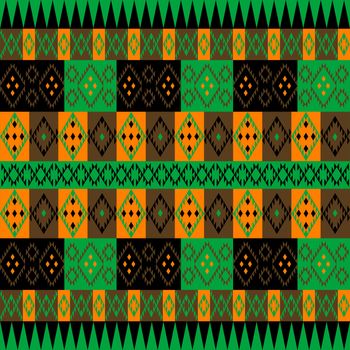 Green and brown ethnic carpet