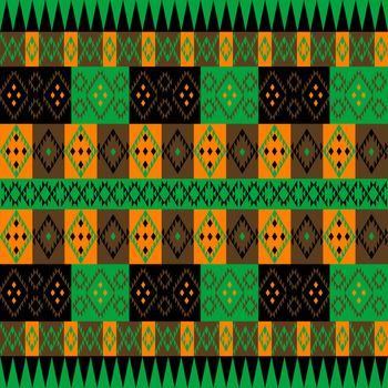 Green and brown ethnic carpet