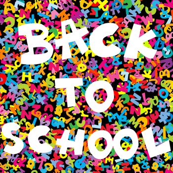 Back to school background with colored letters