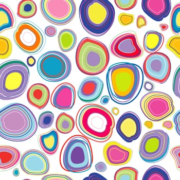 Abstract seamless pattern with colored circles