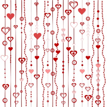 Love background with stylized hearts