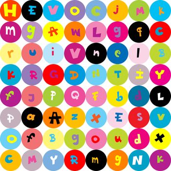 Background with letters, seamless pattern for kids