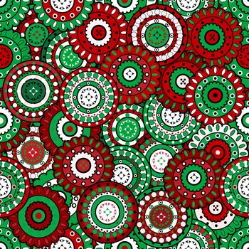 Floral background in Christmas colors