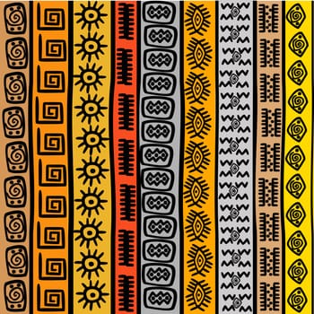 Seamless pattern with ethnic African motifs