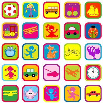 Seamless background with toys for kids