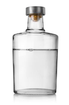 Bottle of vodka isolated on a white background. Clipping Path