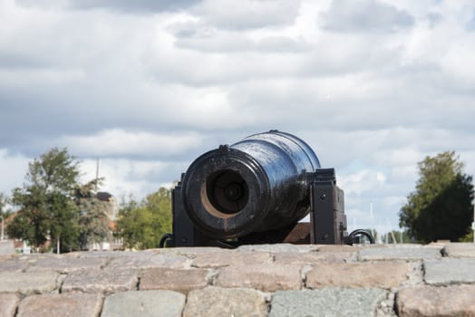 old ancient cannon  in Hellevoetsluis Netherlands