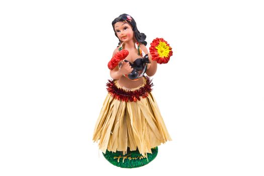 Kitsch vintage car dashboard wiggly hula girl souvenir