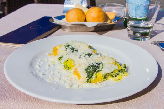 Typical Italian dish ready to be eaten