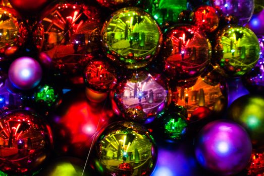 Color decorations on Christmas Tree