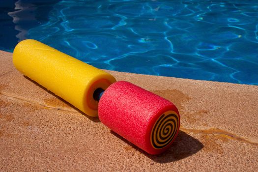 Water toy at the border of the swimming pool