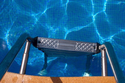 Top view of swimming pool staircase