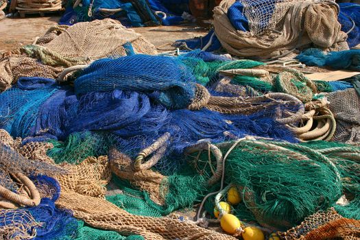 Fishing nets at the harbour of Calpe - Spain