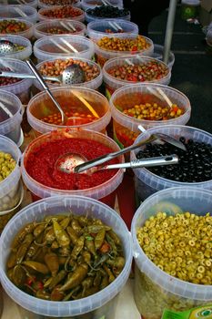 Fresh olives at the local market