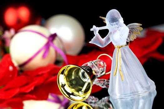 Golden Angel Bell on a Christmas Tree