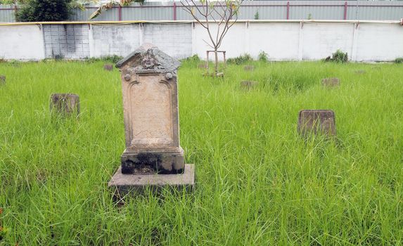 Old tombstone at Bangkok protestant Camatery
