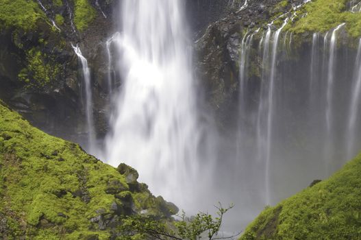 fragment of famous  Kegon waterfall  by summer time in Nikko Japan