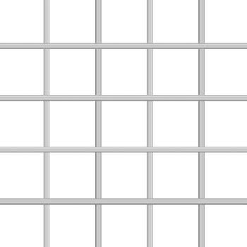 isolated prison grid bars on white