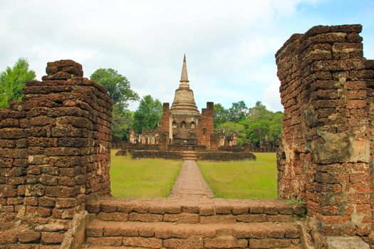 The ruins of the temple in history park sisatchanalai, Sukhothai