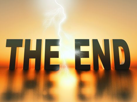 the word "the end" made  in 3 D letters