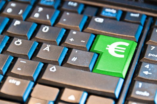 Shopping in the internet - keyboard with EURO button