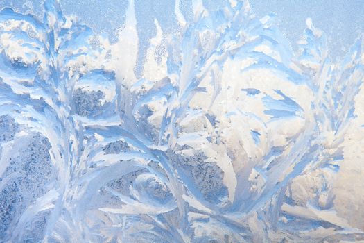 painting on the frozen window by frost - nobody