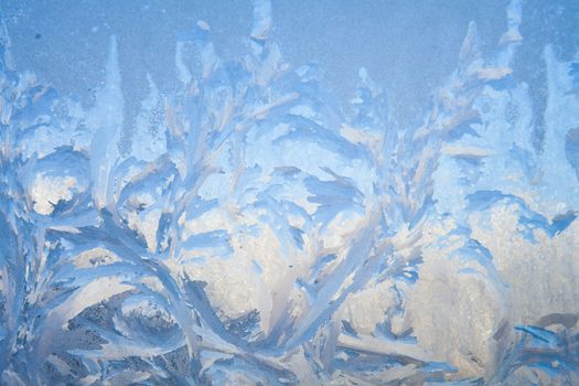 painting on the frozen window by frost - nobody
