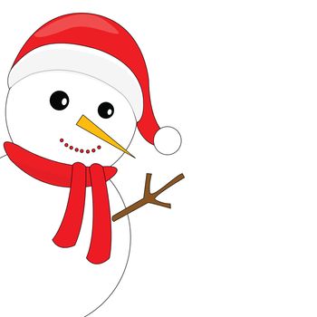 Snowman on the white background