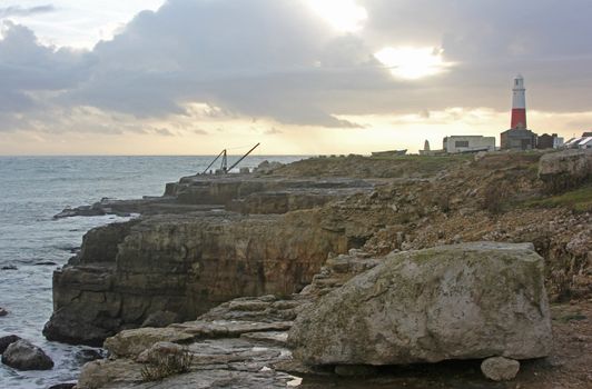 Fishing Huts at Portland Bill on Portland in Dorset