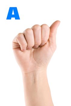 Finger Spelling the Alphabet in American Sign Language (ASL). The Letter A
