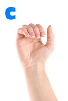 Finger Spelling the Alphabet in American Sign Language (ASL). The Letter C
