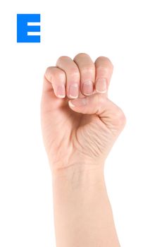 Finger Spelling the Alphabet in American Sign Language (ASL). The Letter E
