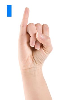 Finger Spelling the Alphabet in American Sign Language (ASL). The Letter I 
