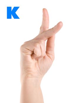 Finger Spelling the Alphabet in American Sign Language (ASL). The Letter K
