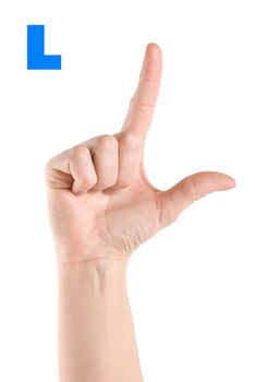 Finger Spelling the Alphabet in American Sign Language (ASL). The Letter L