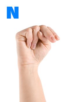 Finger Spelling the Alphabet in American Sign Language (ASL). The Letter N
