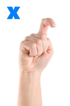 Finger Spelling the Alphabet in American Sign Language (ASL). The Letter X