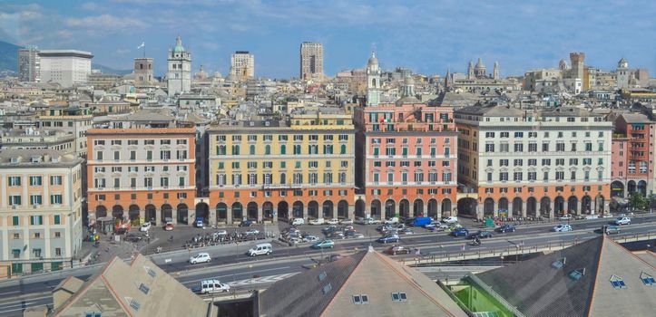 View of the town of Genoa in Italy