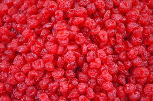 Detail of dried red cherry fruit