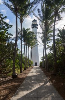 Cape Florida Lighthouse and Lantern in Bill Baggs State Park in Key Biscayne Florida