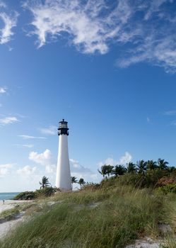 Cape Florida Lighthouse and Lantern in Bill Baggs State Park in Key Biscayne Florida