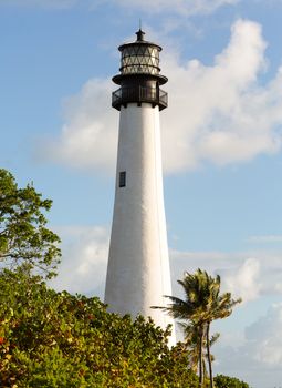 Cape Florida Lighthouse and Lantern in Bill Baggs State Park in Key Biscayne Florida